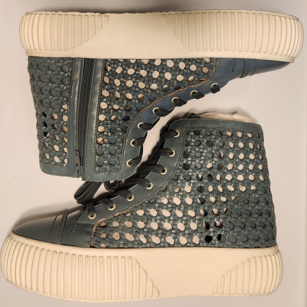 Free People Blue Lace Up Boots